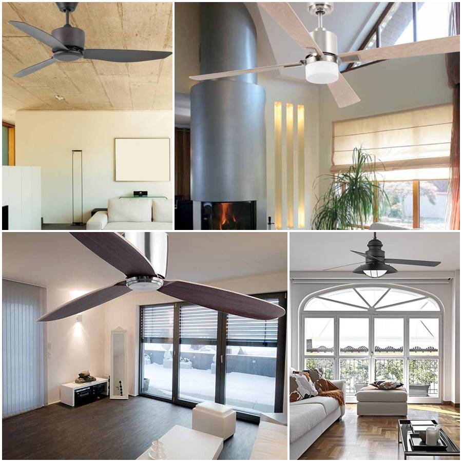 Variedad de estilos de ventiladores de techo