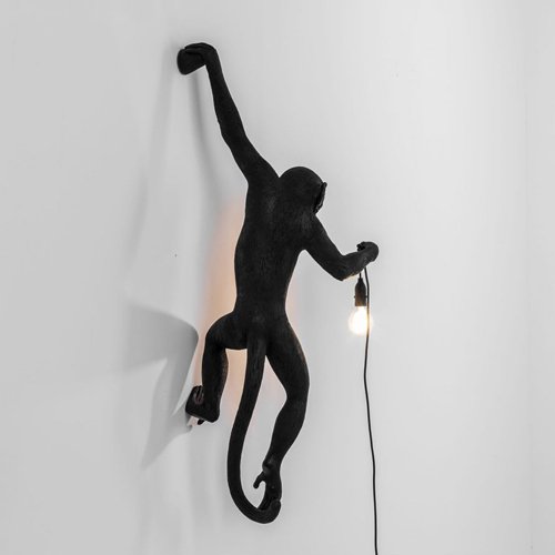 Monkey Lamp Black Hanging Version Left